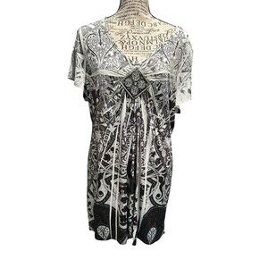 Apt 9 Y2K Blouse Top Women's Plus 2X  Multi Color Beaded Whimsigoth Grunge